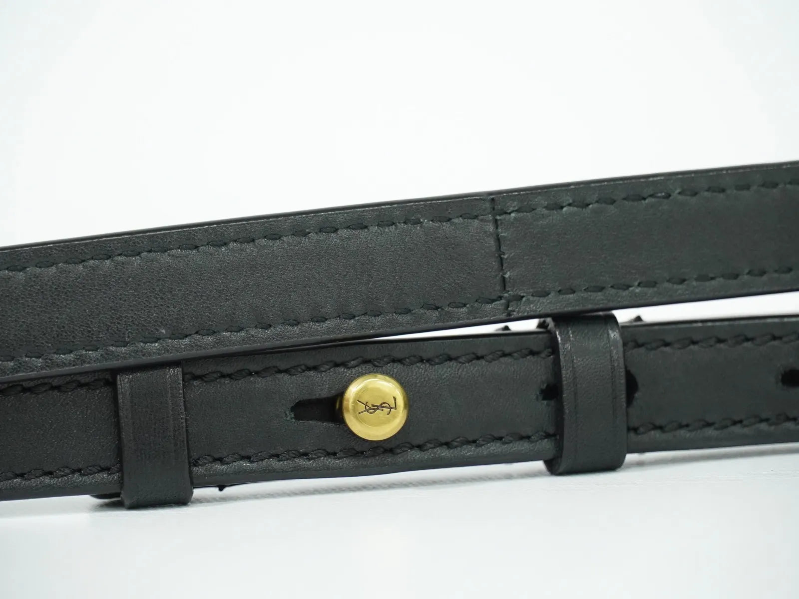 Saint Laurent Kaia Leather Black Leather Shoulder Bag Bag (Pre-Owned)