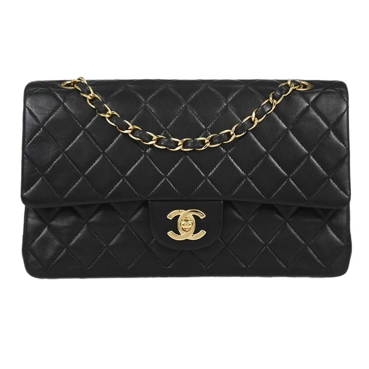 Chanel Timeless - Classic Double Flap Leather Black Leather Shoulder Bag Bag (Pre-Owned)