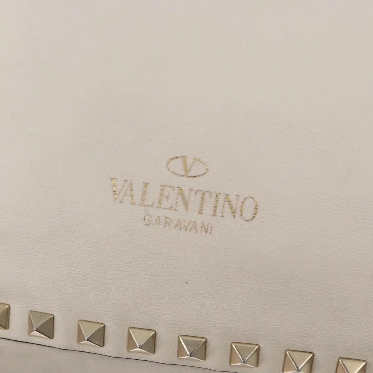 Valentino Garavani Rockstud Tote Soft Leather White Leather Tote Bag Bag (Pre-Owned)