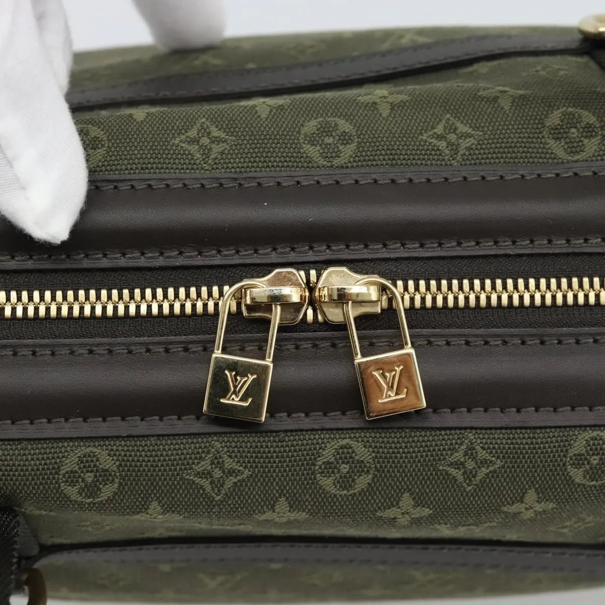 Louis Vuitton Joséphine Mini Lin Khaki Canvas Handbag (Pre-Owned)