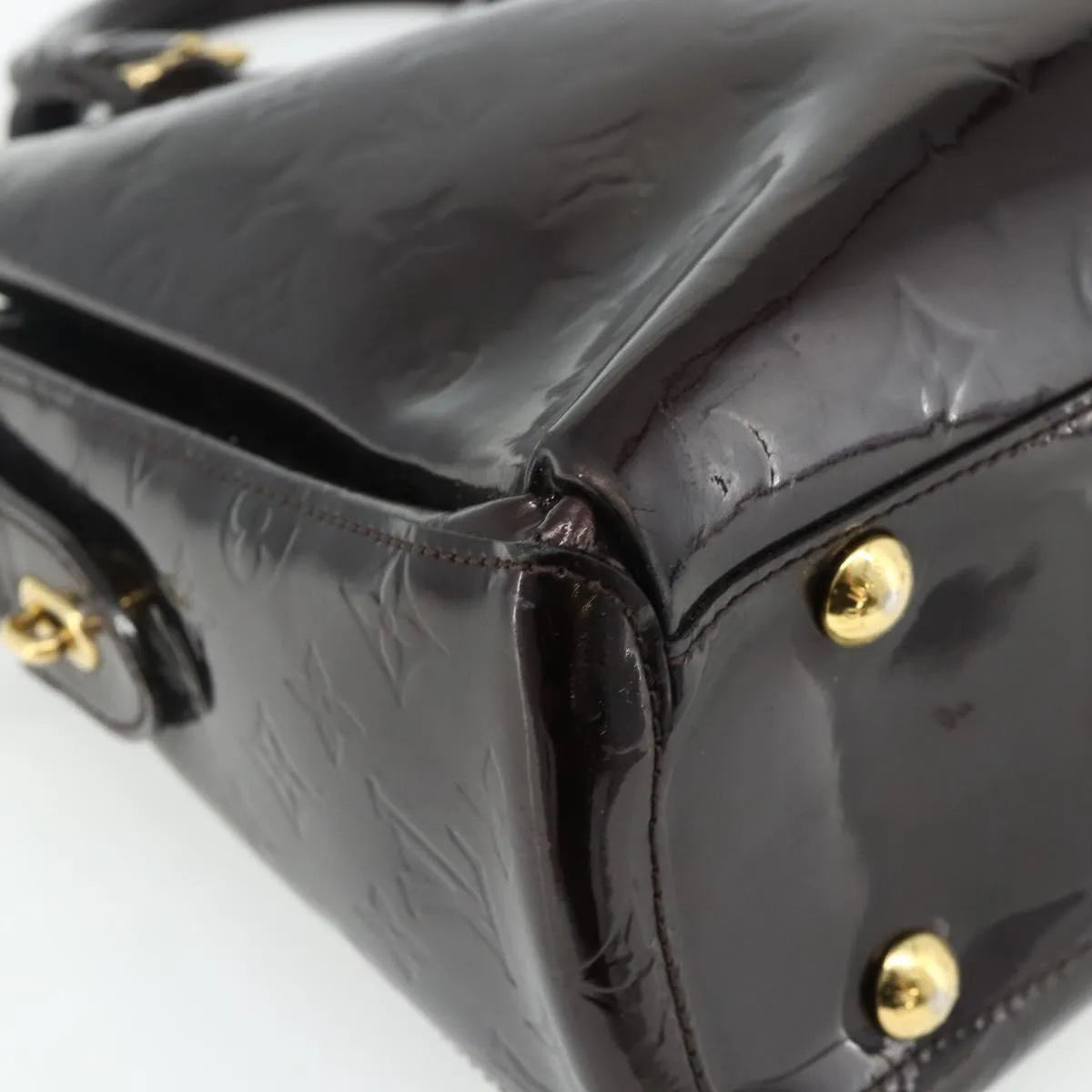Louis Vuitton Melrose Avenue Monogram Vernis Burgundy Patent_Leather Handbag (Pre-Owned)