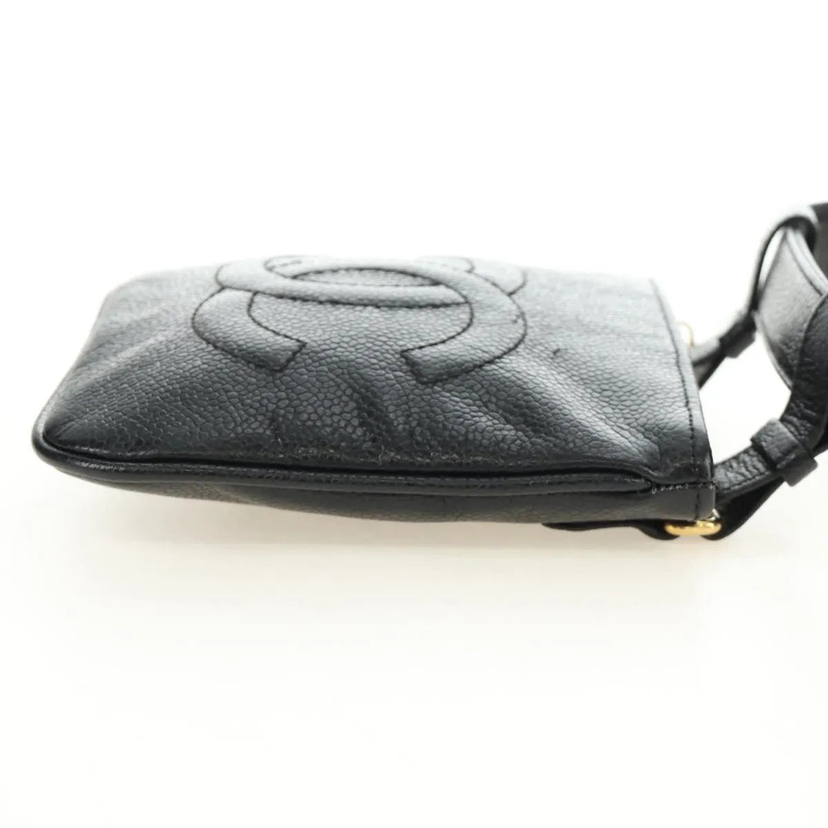 Chanel Vintage Timeless Belt Bag Caviar Black Leather Clutche & Pouche Bag (Pre-Owned)