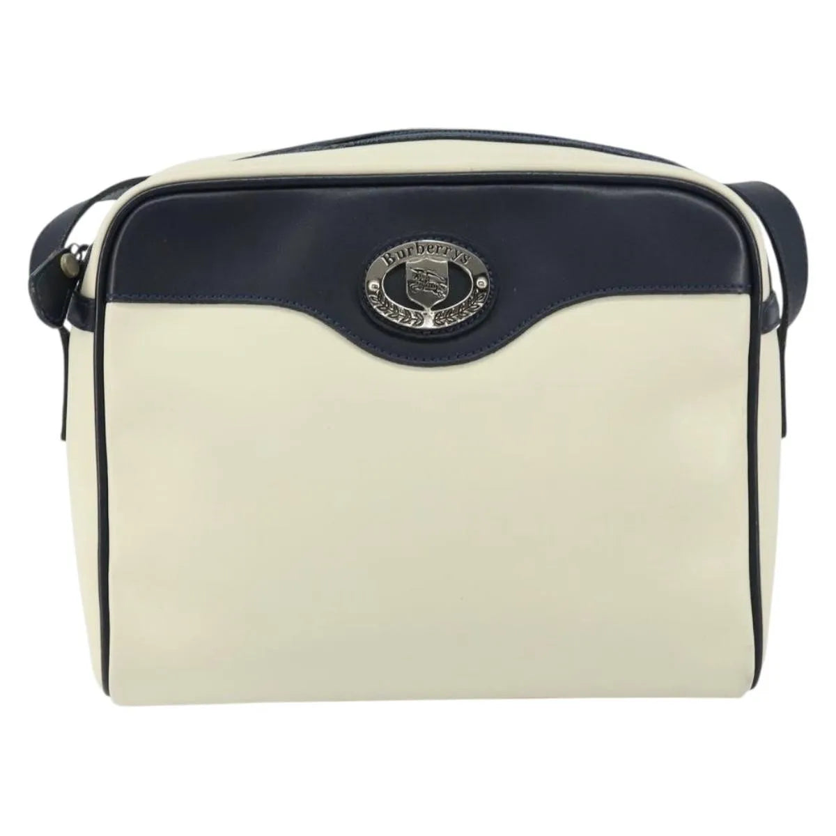 Burberry Vintage Leather White Leather Shoulder Bag Bag (Pre-Owned)