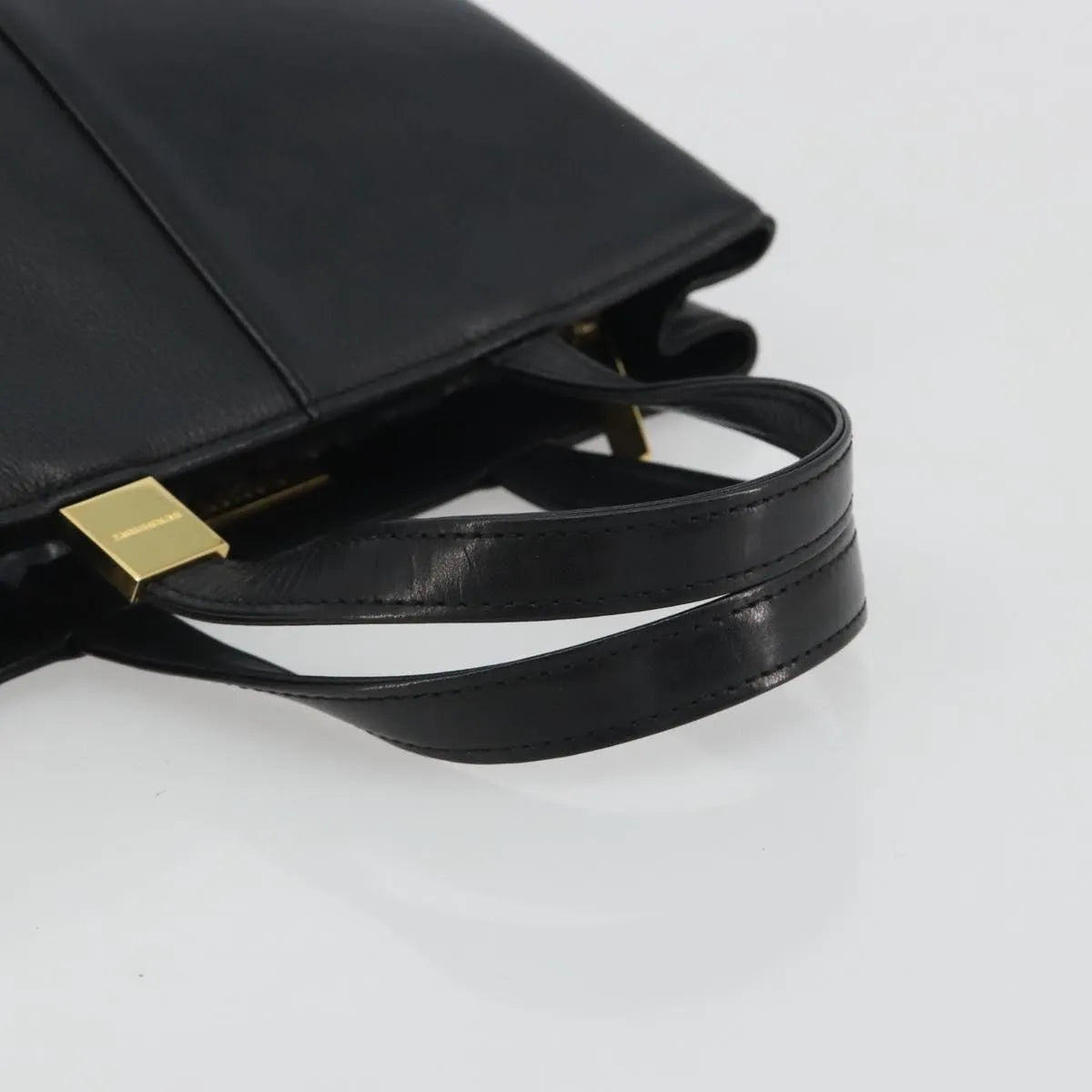 Burberry Vintage Leather Black Leather Handbag (Pre-Owned)