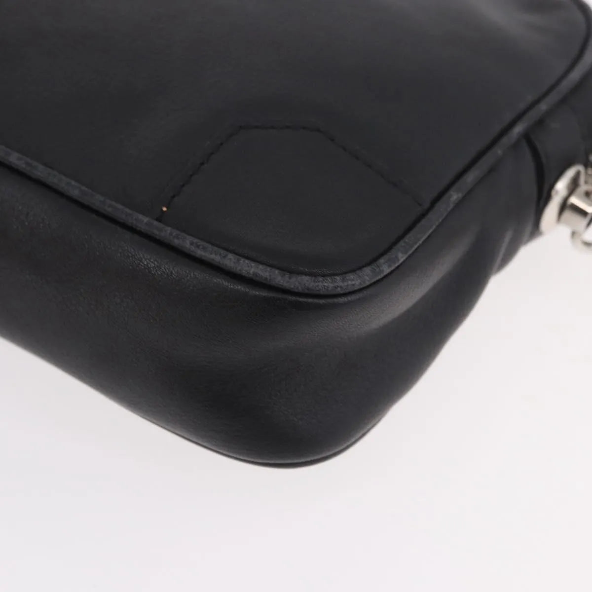 Celine Vintage Zip Wristlet Clutch Leather Black Leather Clutche & Pouche Bag (Pre-Owned)