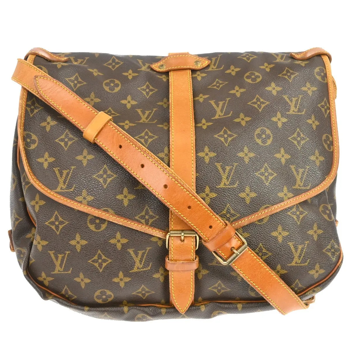 Louis Vuitton Saumur Monogram Canvas Brown Canvas Shoulder Bag Bag (Pre-Owned)