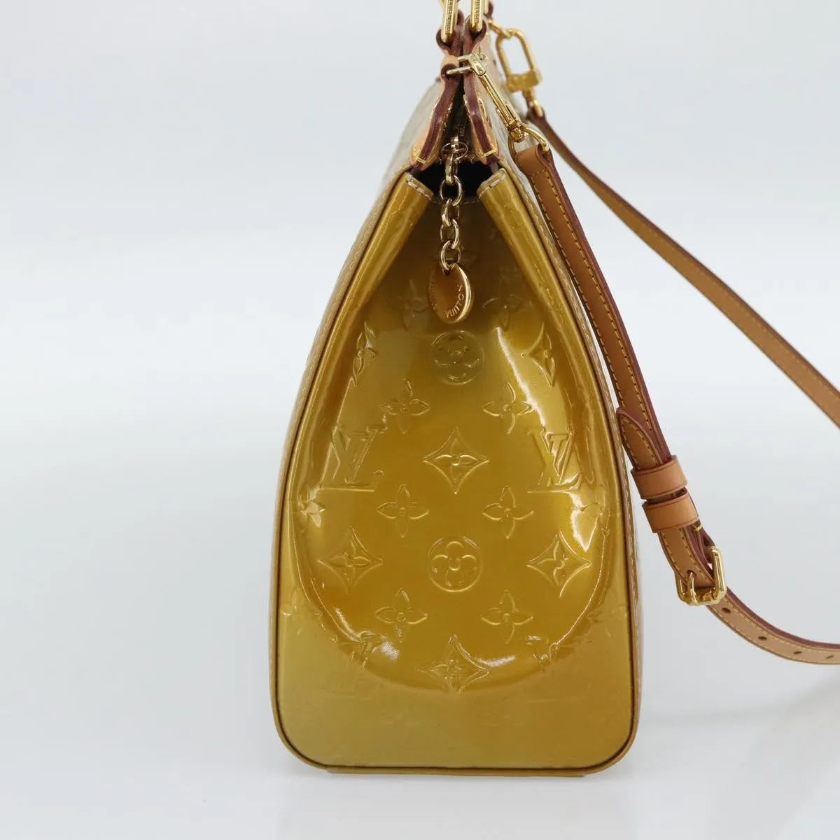 Louis Vuitton Brea Monogram Vernis Beige Patent_Leather Handbag (Pre-Owned)