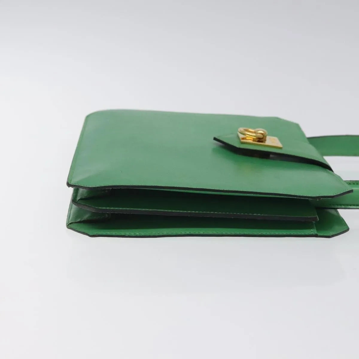 Celine Vintage Leather Green Leather Handbag (Pre-Owned)