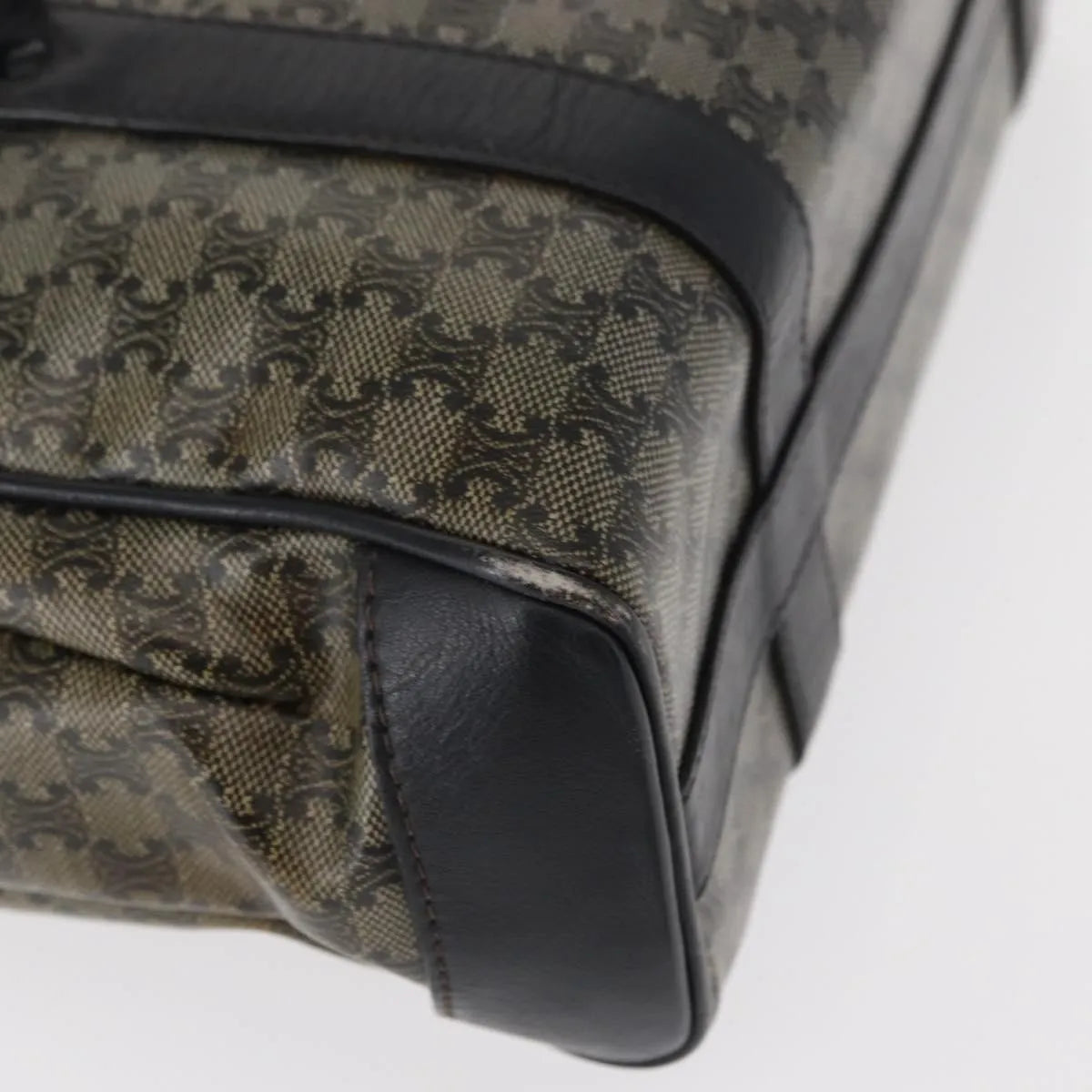 Celine Vintage Macadam Canvas And Leather Black Canvas Shoulder Bag Bag (Pre-Owned)