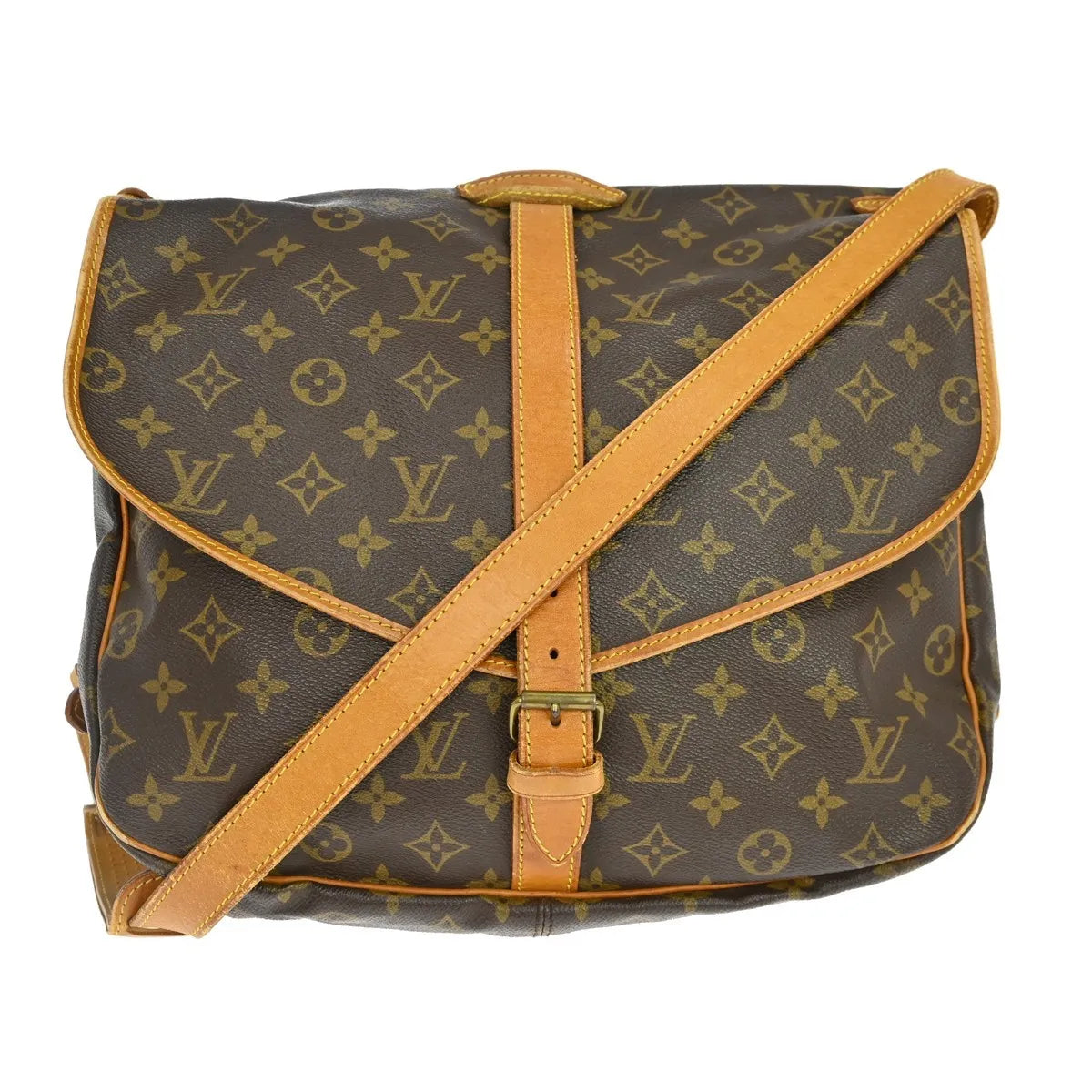 Louis Vuitton Saumur Monogram Canvas Brown Canvas Shoulder Bag Bag (Pre-Owned)