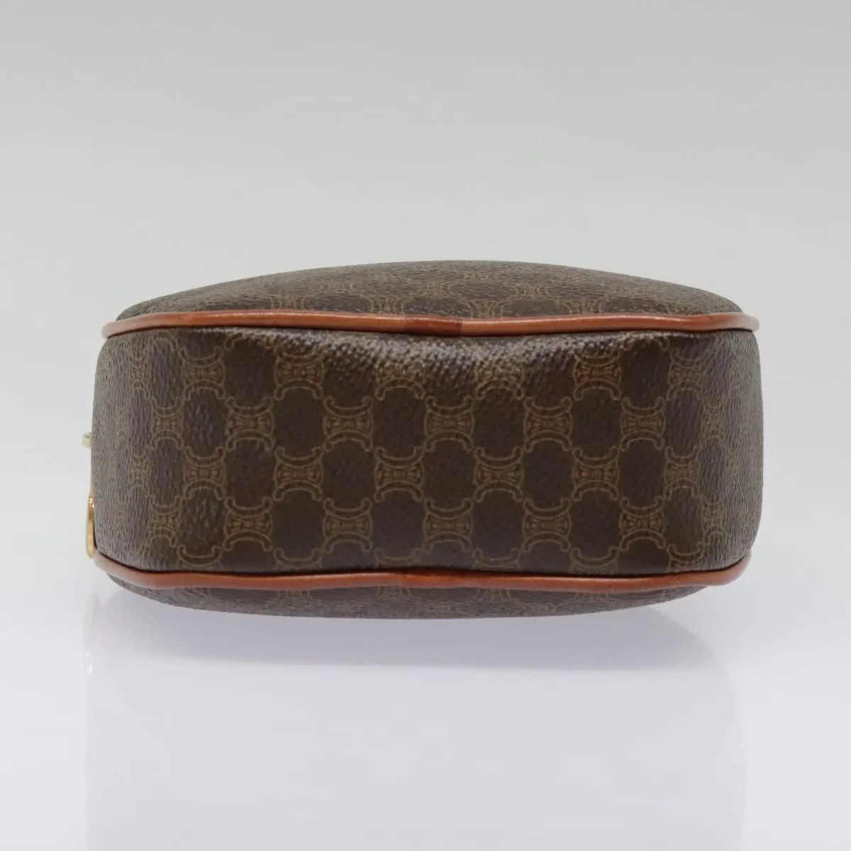 Celine Vintage Macadam Circle Logo Canvas And Leather Brown Canvas Shoulder Bag Bag (Pre-Owned)