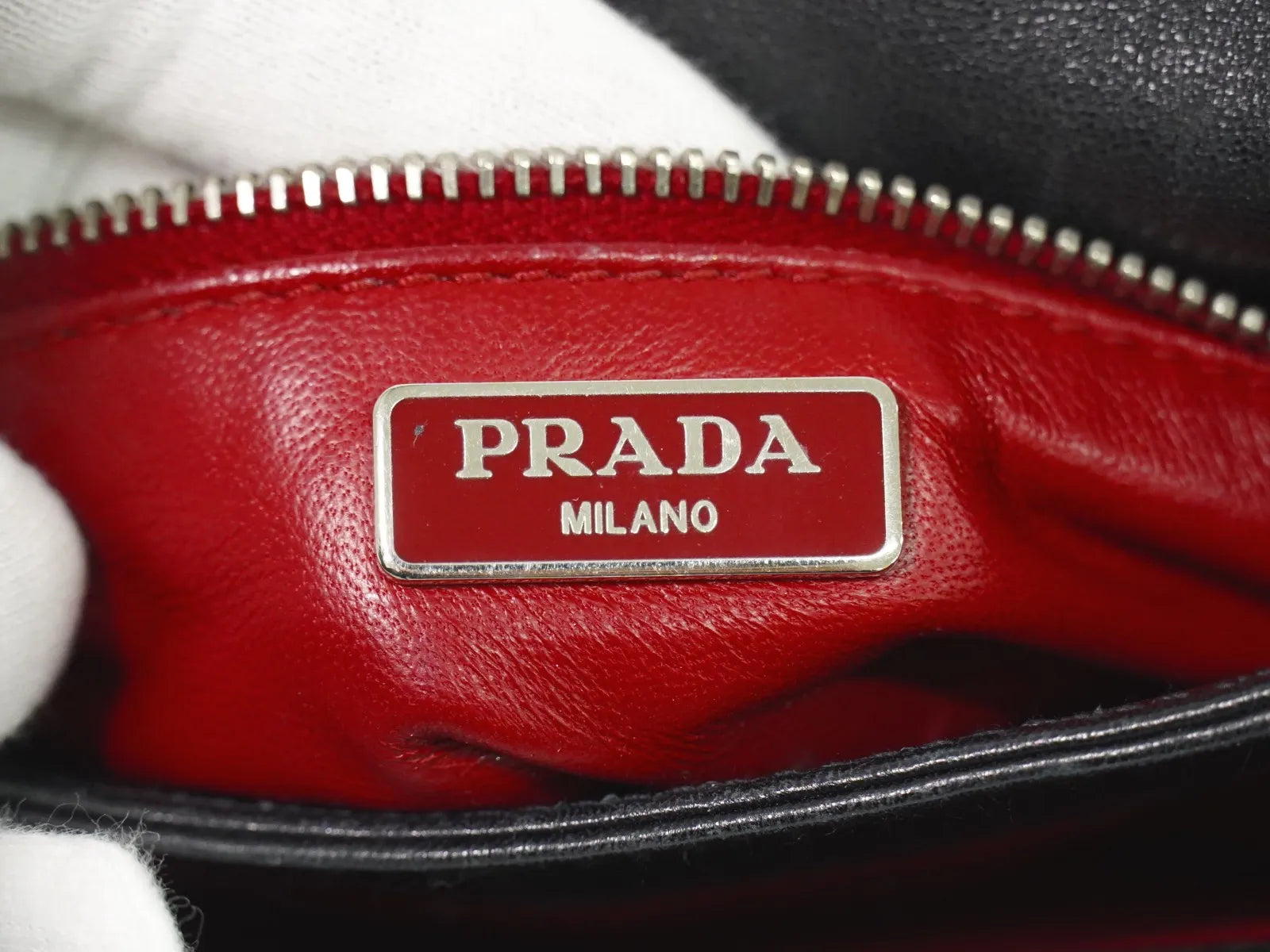 Prada Compartment Chain Flap Nappa Gaufre Black Leather Shoulder Bag Bag (Pre-Owned)