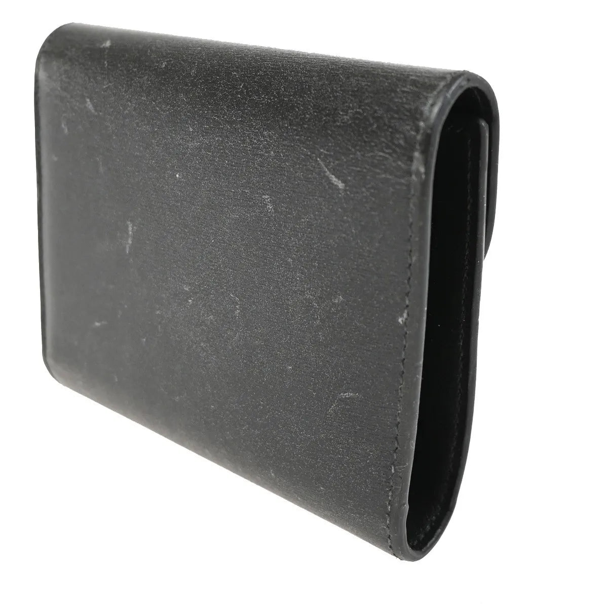 Celine Triomphe Trifold Leather Black Leather Wallets Accessory (Pre-Owned)