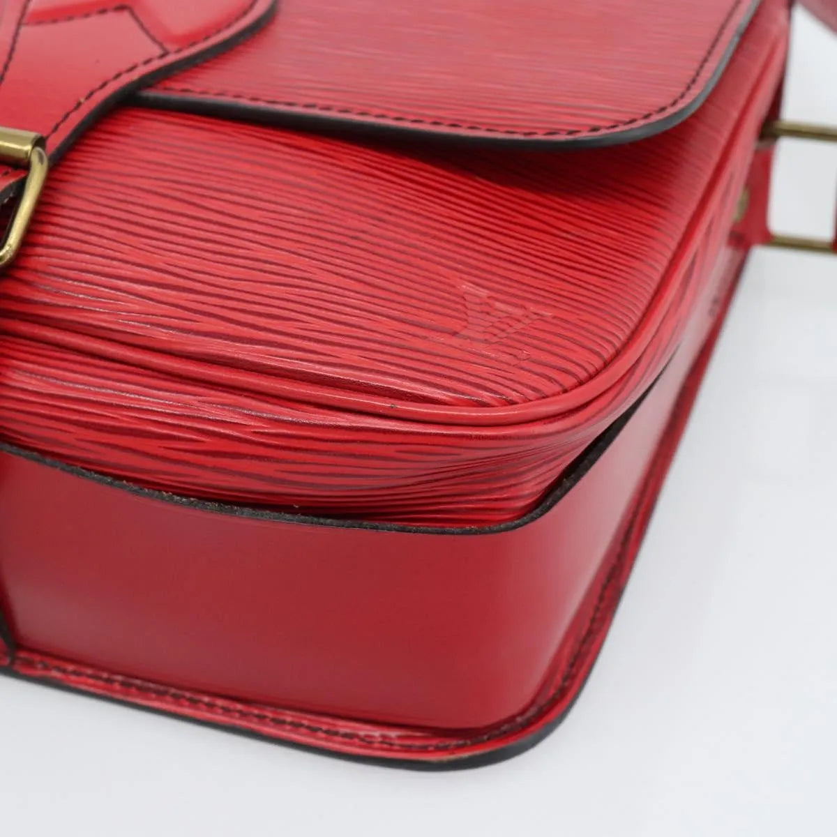 Louis Vuitton Cartouchiere Handbag Epi Leather Red Leather Shoulder Bag Bag (Pre-Owned)