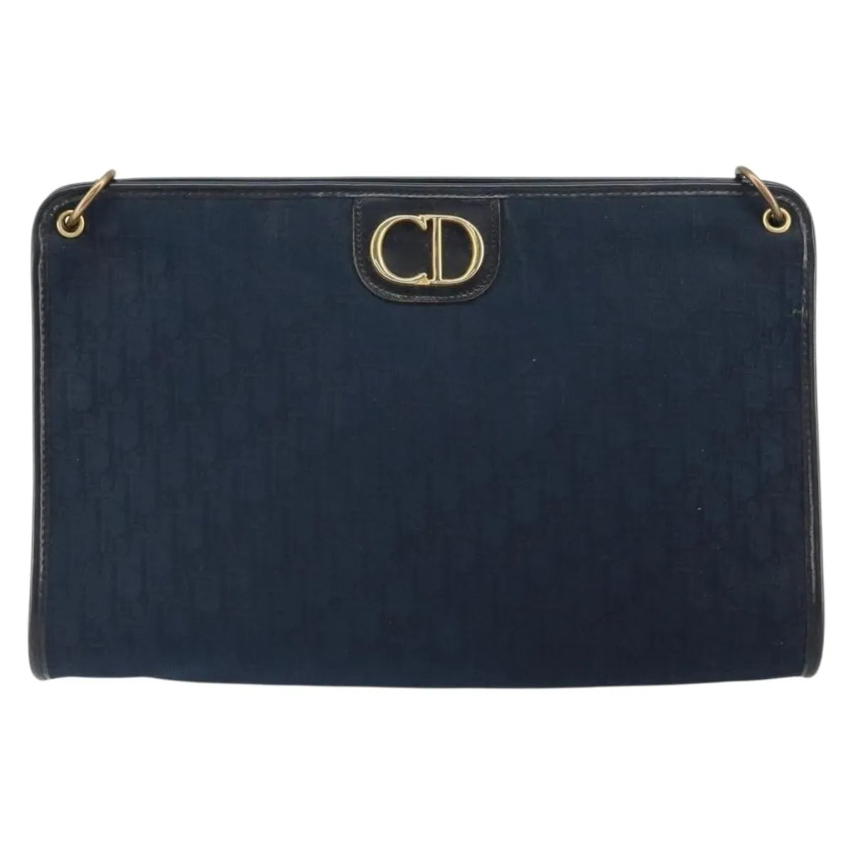 Christian Dior Vintage Cd Trotter Canvas Navy Canvas Shoulder Bag Bag (Pre-Owned)