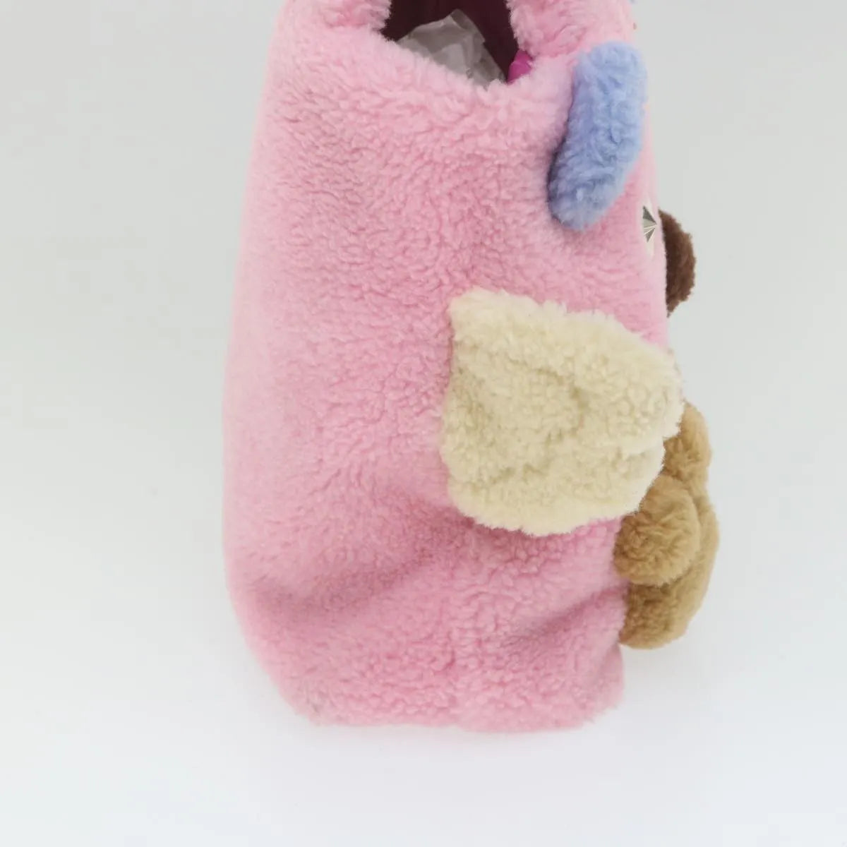 Gucci Children's Flying Bear Tote Wool Pink Wool Handbag (Pre-Owned)