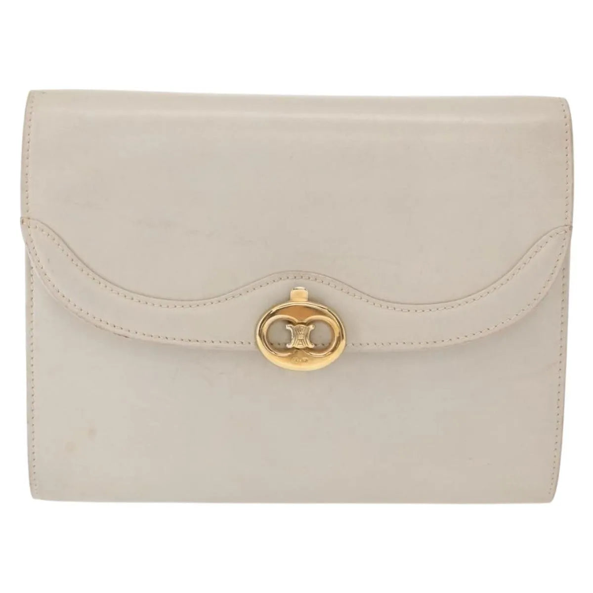 Celine Vintage Leather Ecru Leather Shoulder Bag Bag (Pre-Owned)