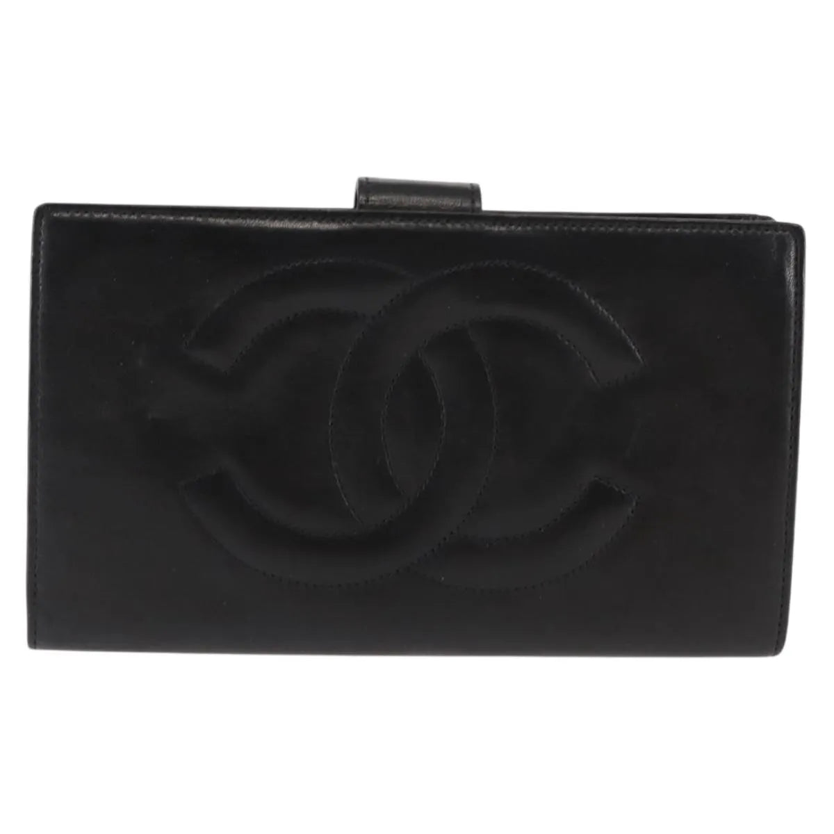 Chanel Timeless Cc French Leather Black Leather Wallets Accessory (Pre-Owned)