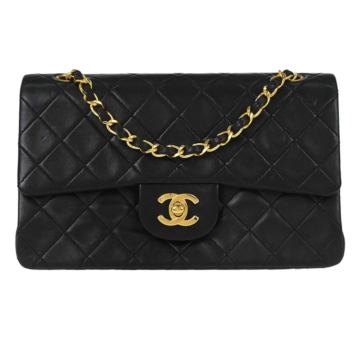 Chanel Timeless - Classic Double Flap Leather Black Leather Shoulder Bag Bag (Pre-Owned)