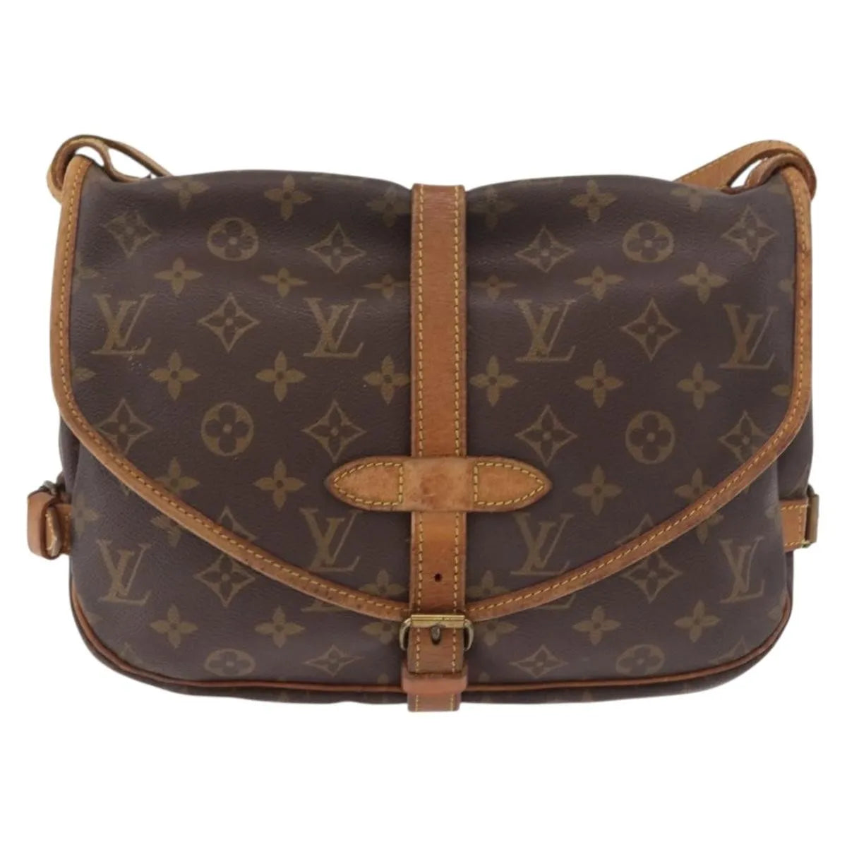 Louis Vuitton Saumur Monogram Canvas Brown Canvas Shoulder Bag Bag (Pre-Owned)