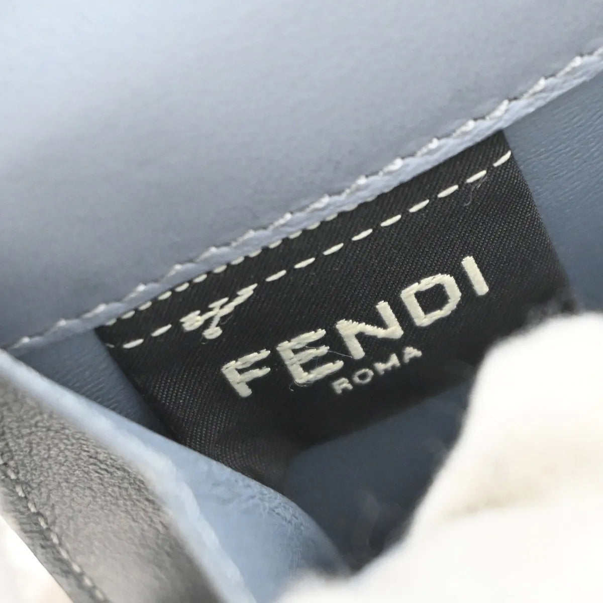 Fendi Peekaboo Leather Blue Leather Wallets Accessory (Pre-Owned)