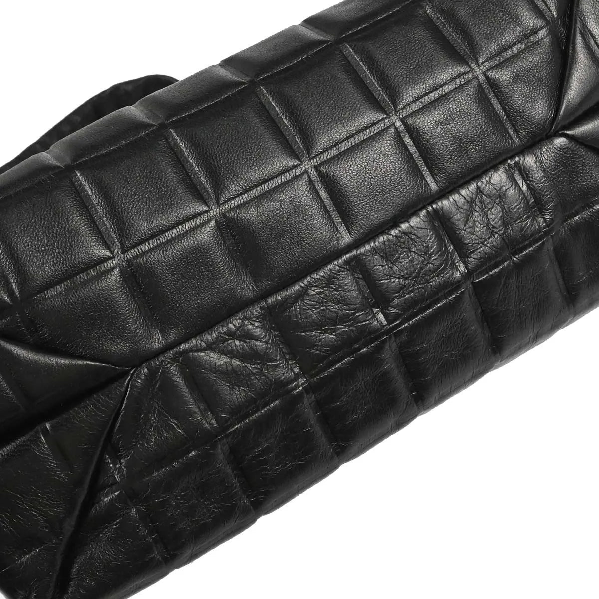 Chanel Chocolate Bar Frame Quilted Lambskin Black Leather Shoulder Bag Bag (Pre-Owned)