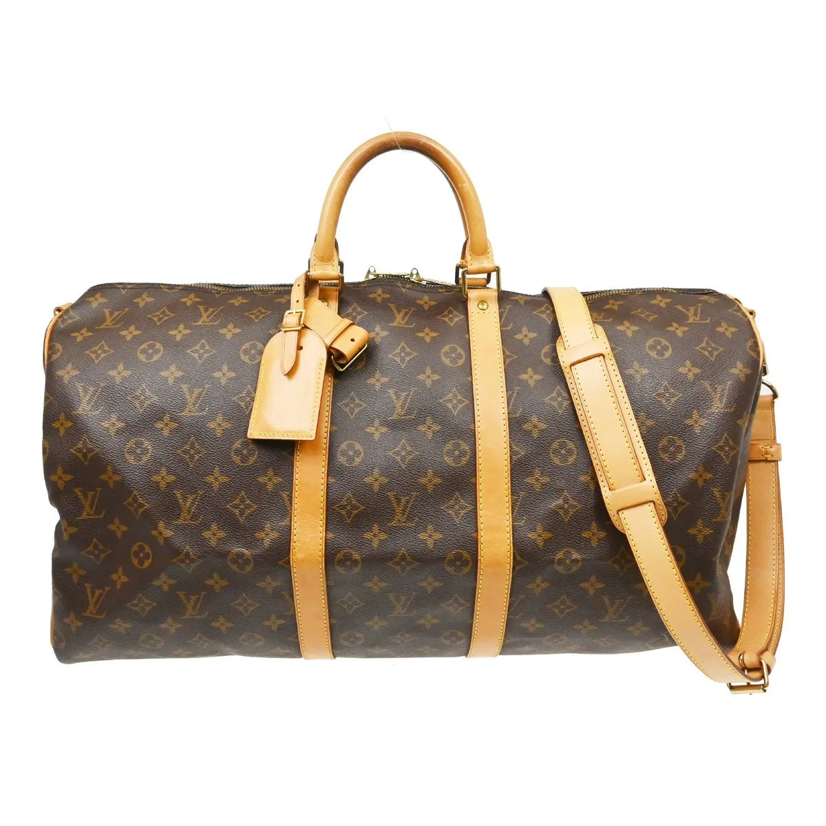 Louis Vuitton Keepall Bandouliere Bag Monogram Canvas Brown Canvas Travel Bag Bag (Pre-Owned)