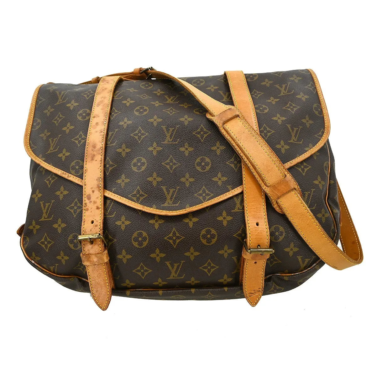 Louis Vuitton Saumur Monogram Brown Canvas Shoulder Bag Bag (Pre-Owned)