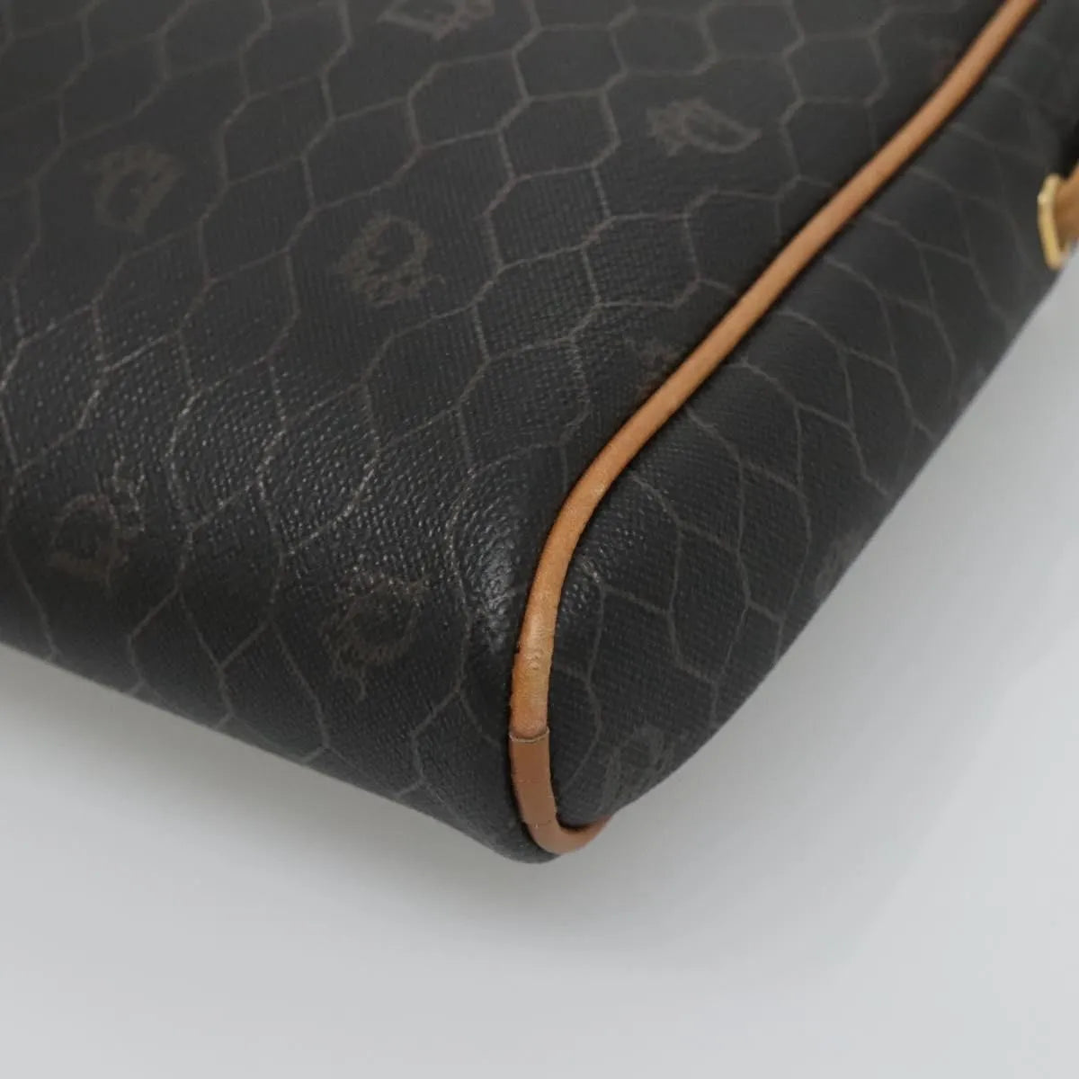 Christian Dior Vintage Honeycomb Canvas And Leather Black Canvas Shoulder Bag Bag (Pre-Owned)