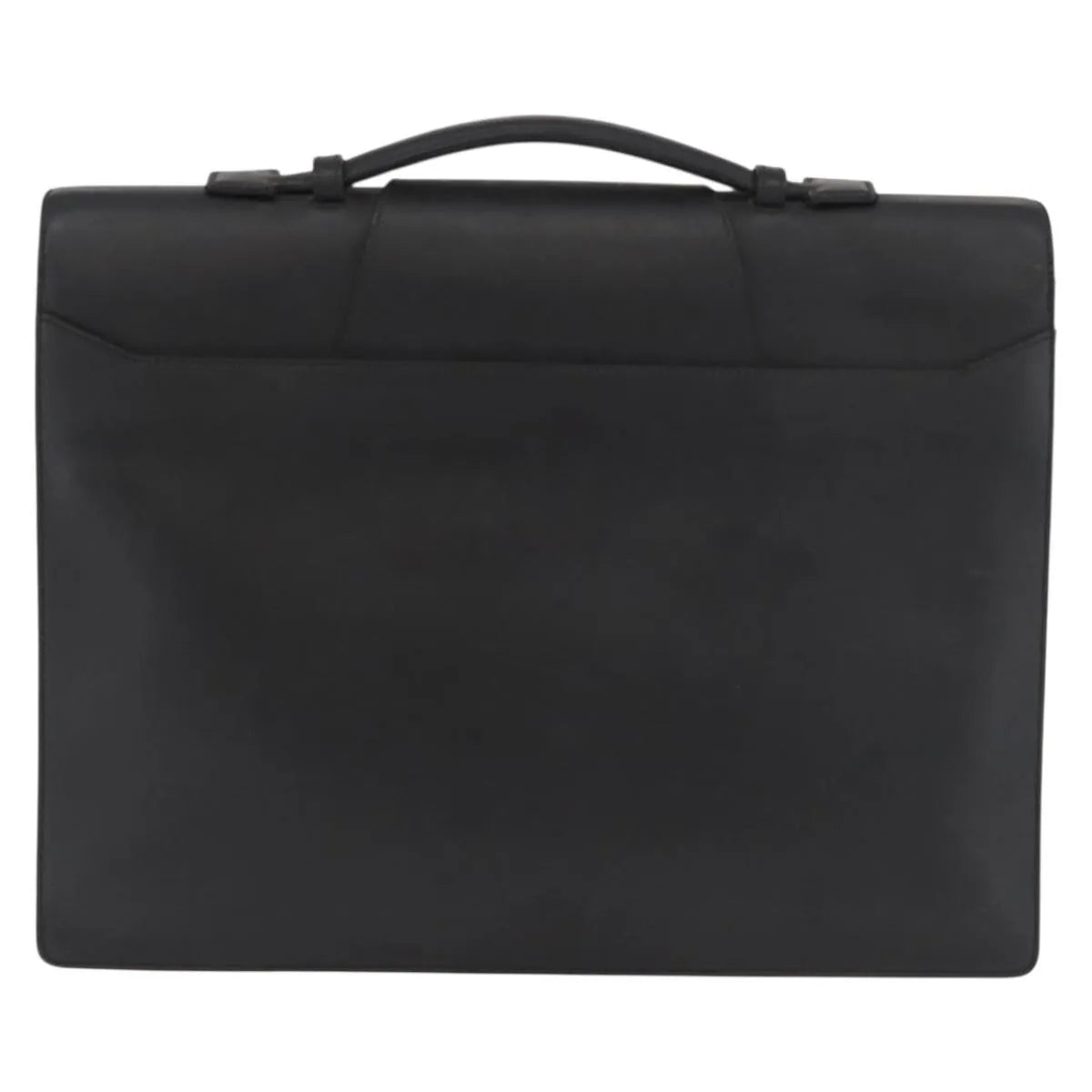 Cartier Vintage Briefcase Leather Black Leather Briefcase Bag (Pre-Owned)