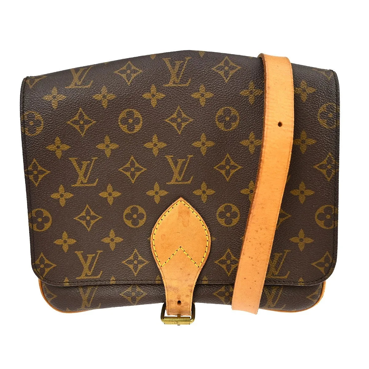 Louis Vuitton Cartouchiere Monogram Canvas Brown Canvas Shoulder Bag Bag (Pre-Owned)