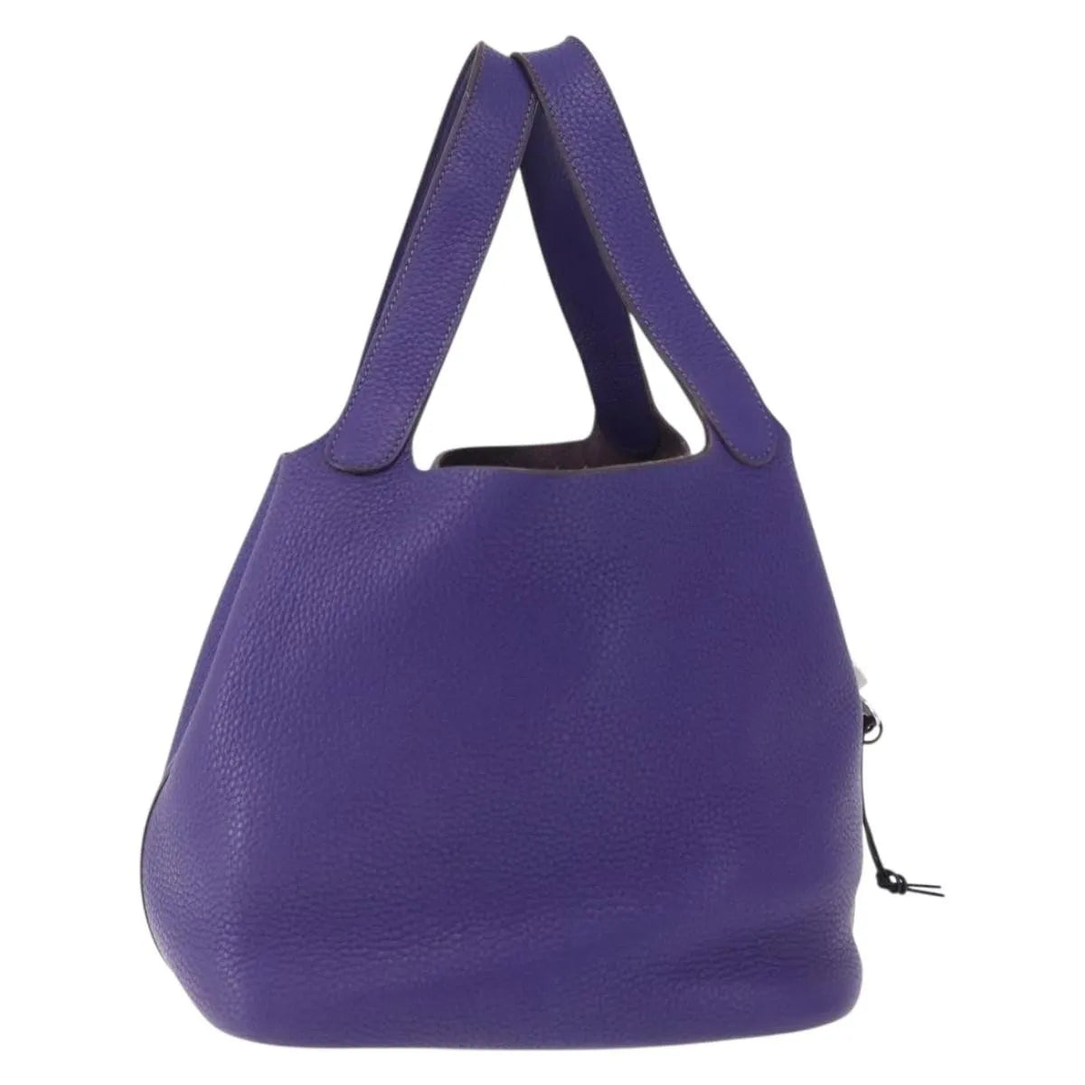 Hermes Picotin Lock Clemence Purple Leather Handbag (Pre-Owned)