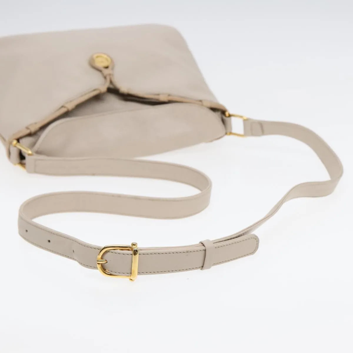 Celine Horse Carriage Leather Beige Leather Shoulder Bag Bag (Pre-Owned)