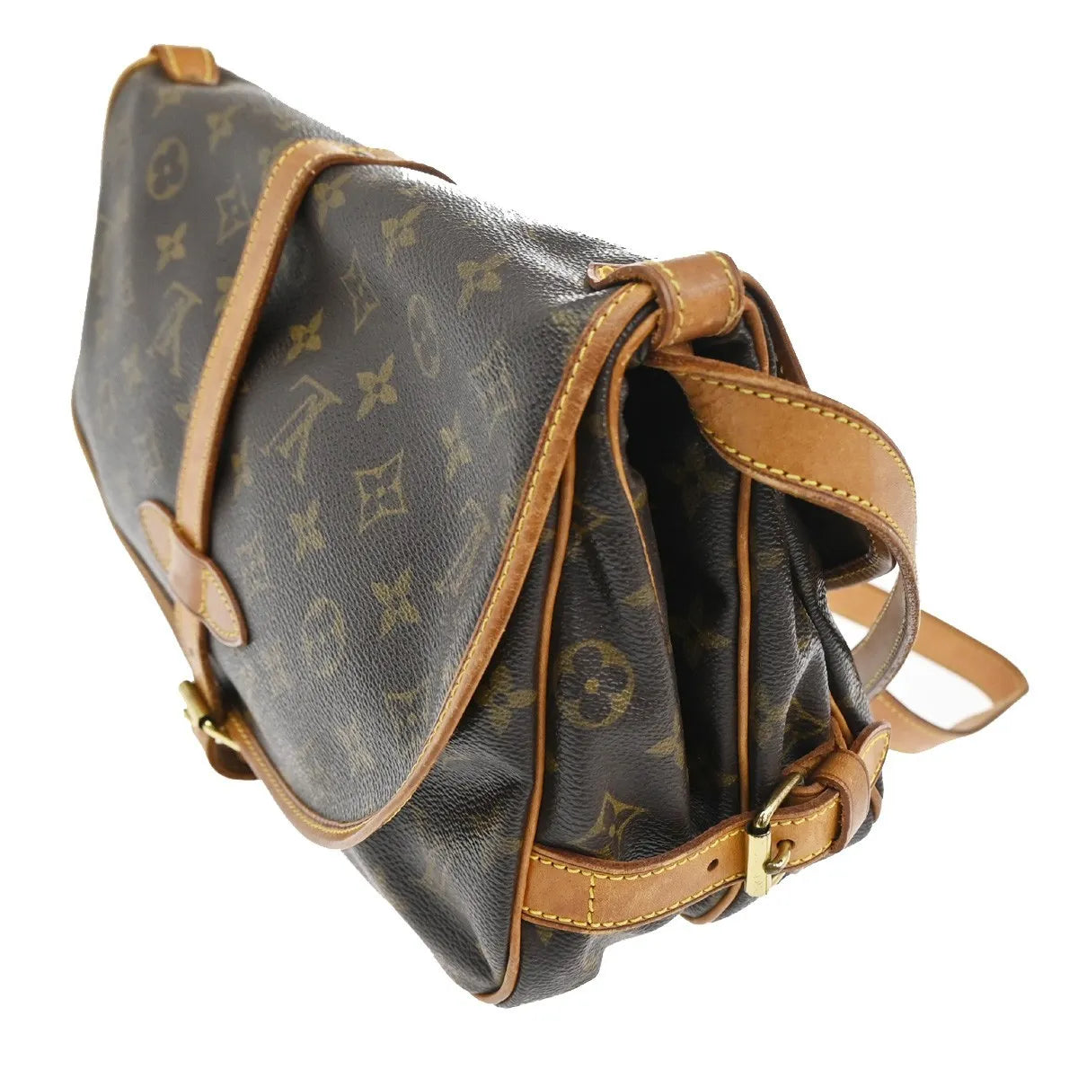 Louis Vuitton Saumur Monogram Canvas Brown Canvas Shoulder Bag Bag (Pre-Owned)