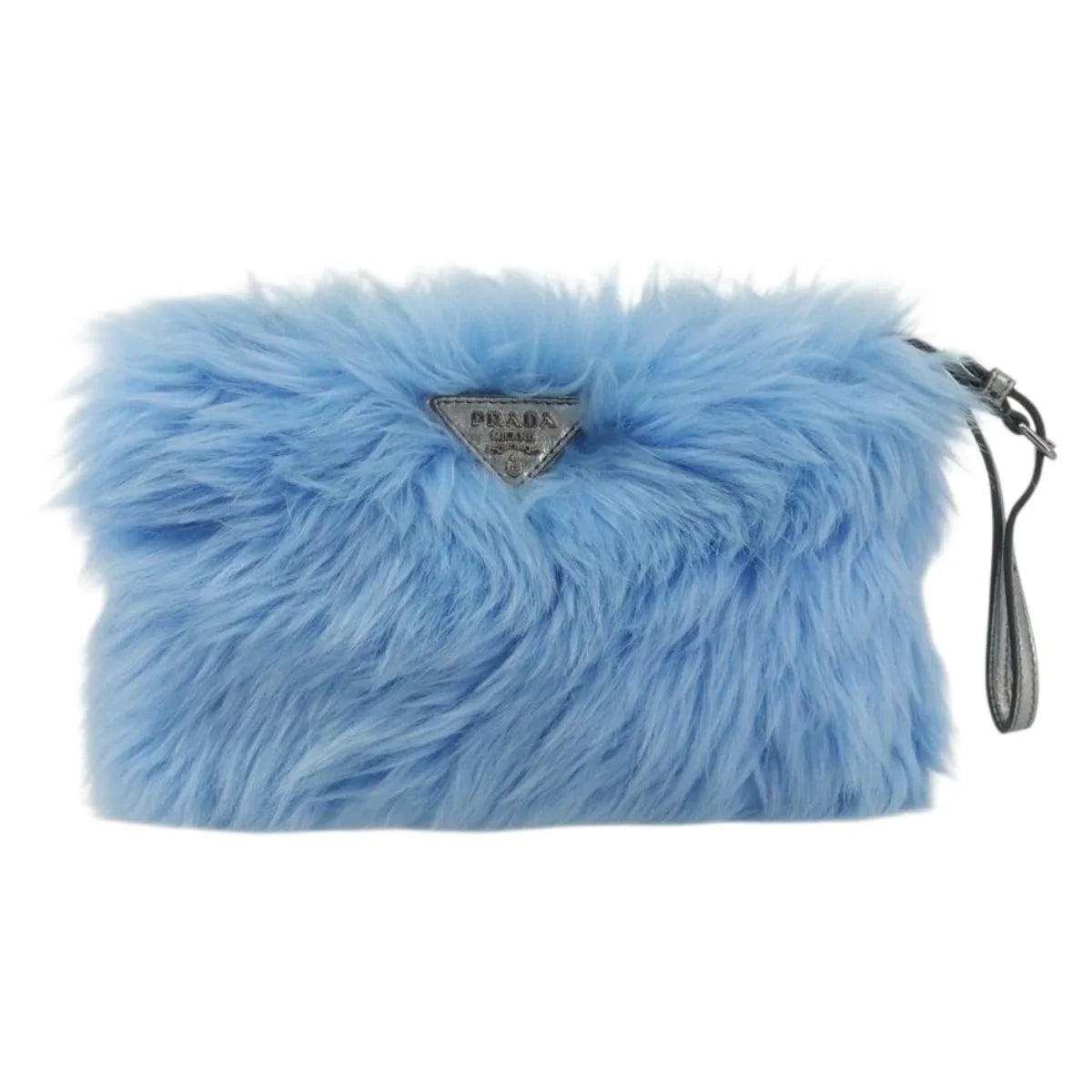 Prada Clutch Faux Fur Blue Fur Clutche & Pouche Bag (Pre-Owned)