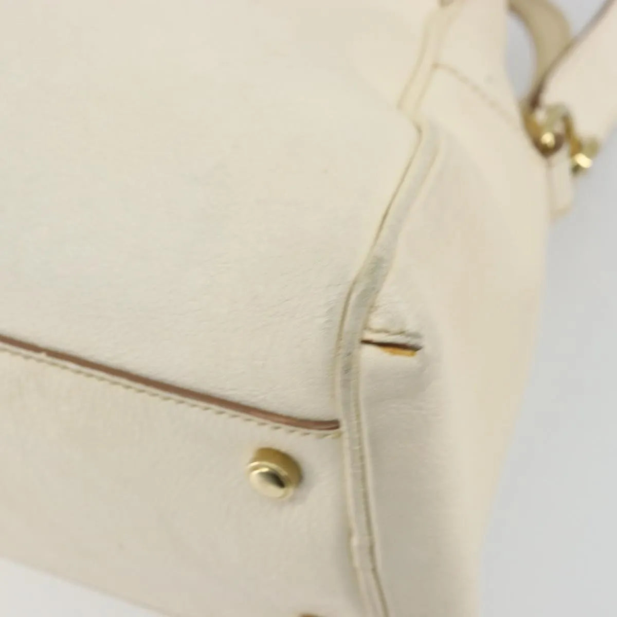 Cartier Marcello Leather White Leather Shoulder Bag Bag (Pre-Owned)