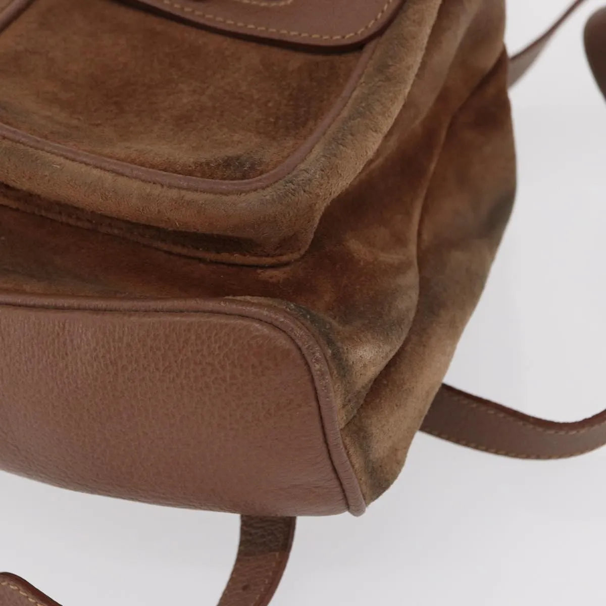 Gucci Vintage Bamboo Suede Brown Suede Backpack Bag (Pre-Owned)