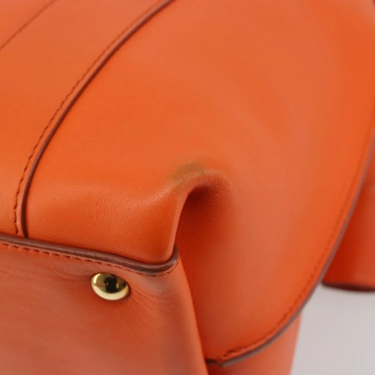 Salvatore Ferragamo Sookie Satchel Leather Orange Leather Handbag (Pre-Owned)