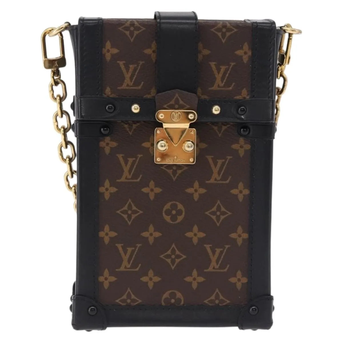 Louis Vuitton Vertical Trunk Pochette Monogram Canvas Brown Canvas Clutche & Pouche Bag (Pre-Owned)