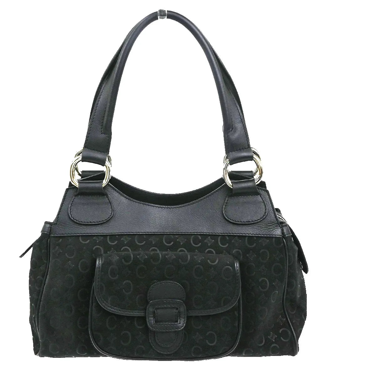 Celine C Macadam Suede Black Suede Shoulder Bag Bag (Pre-Owned)