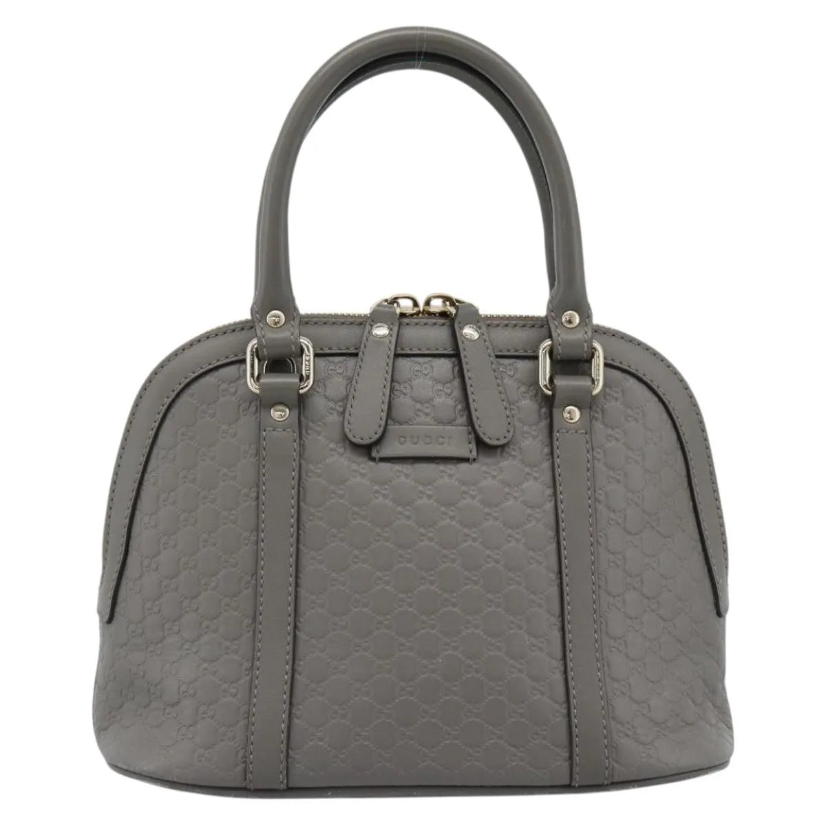Gucci Convertible Dome Satchel Microguccissima Leather Gray Leather Handbag (Pre-Owned)