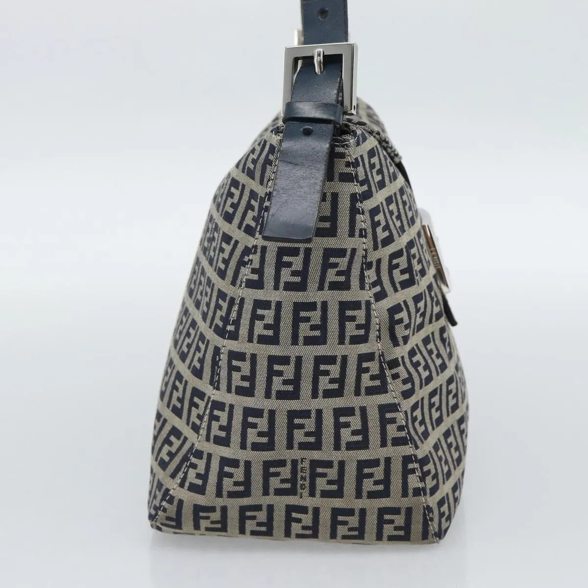 Fendi Zucchino Canvas Mamma Baguette Canvas Navy Canvas Shoulder Bag Bag (Pre-Owned)