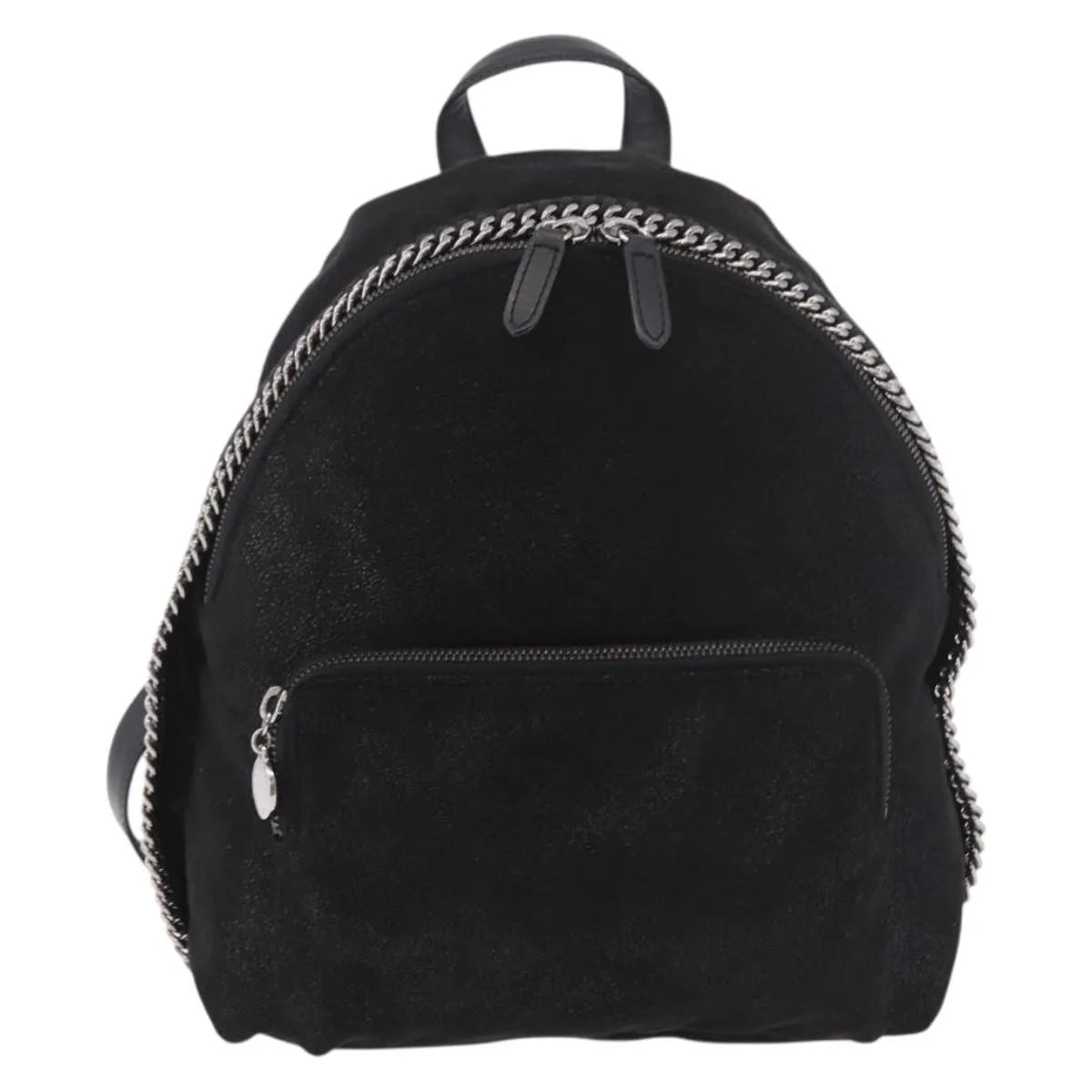 Stella Mccartney Falabella Front Zip Shaggy Deer Black Polyester Backpack Bag (Pre-Owned)