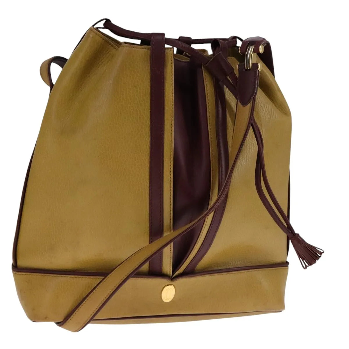 Cartier Must De Cartier Seau Leather Yellow Leather Shoulder Bag Bag (Pre-Owned)
