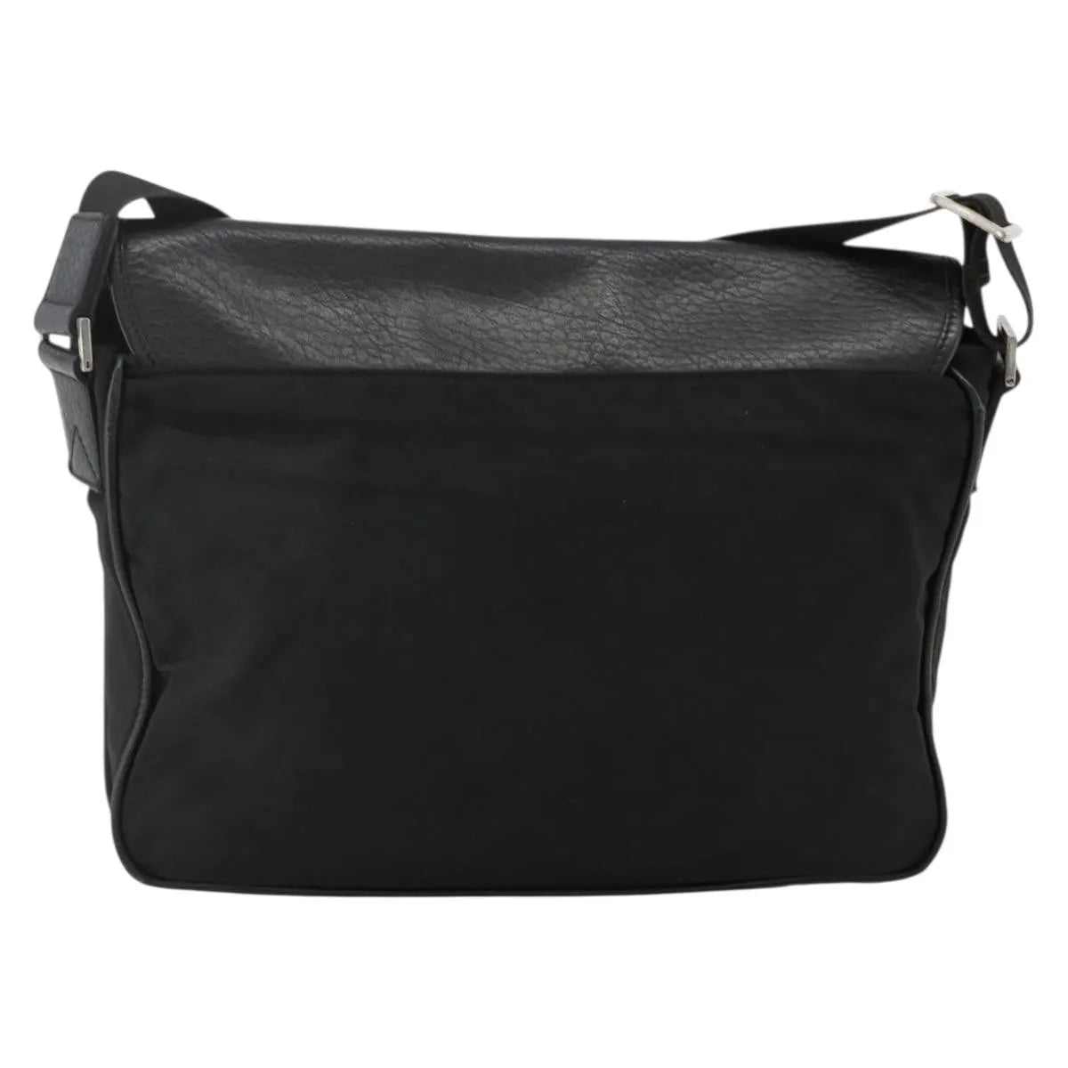 Salvatore Ferragamo Vintage Leather Black Nylon Shoulder Bag Bag (Pre-Owned)