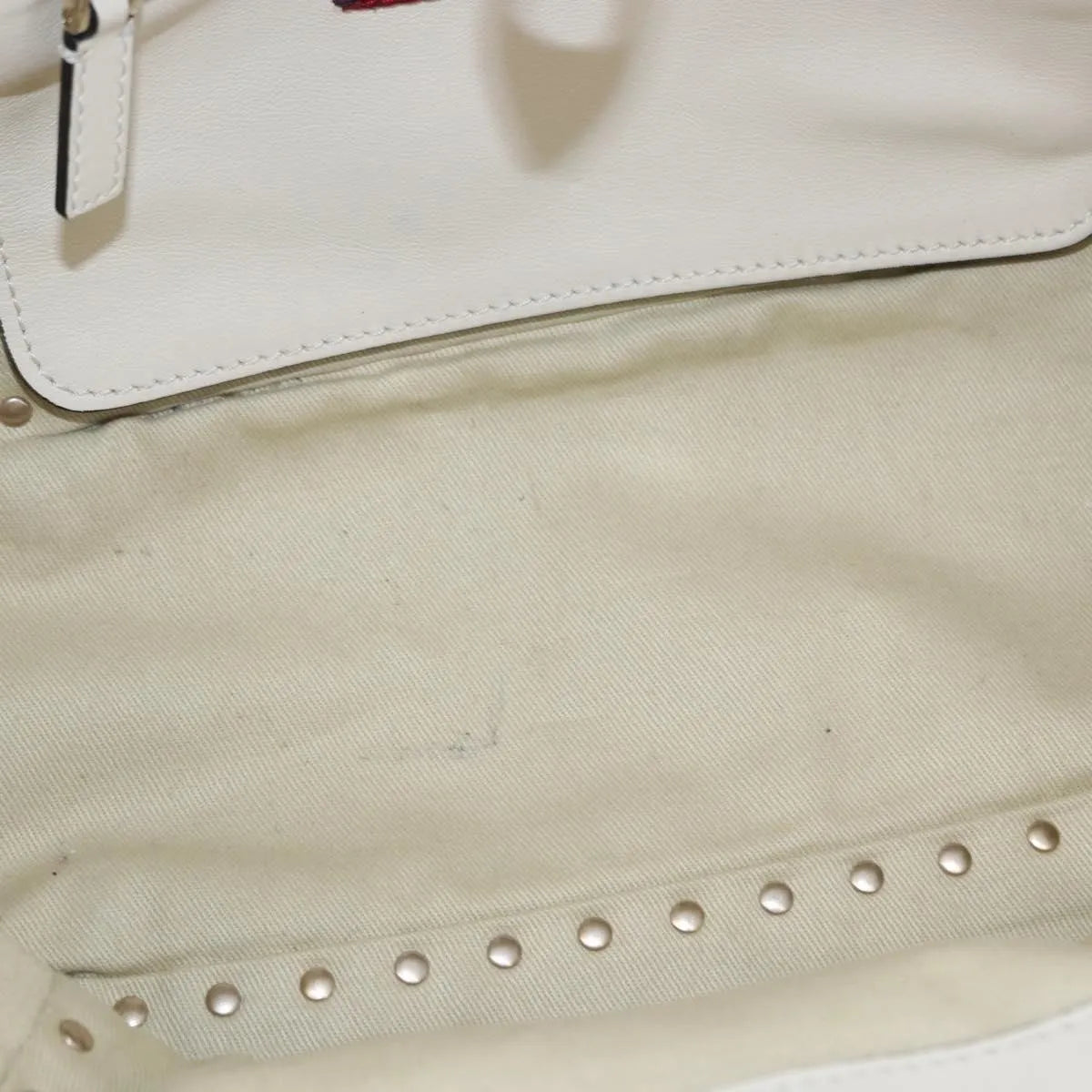 Valentino Garavani Rockstud Tote Soft Leather White Leather Tote Bag Bag (Pre-Owned)