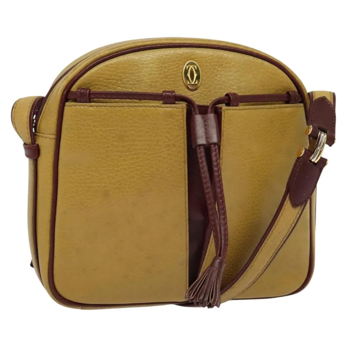 Cartier Tasseled Must De Cartier Leather Beige Leather Shoulder Bag Bag (Pre-Owned)