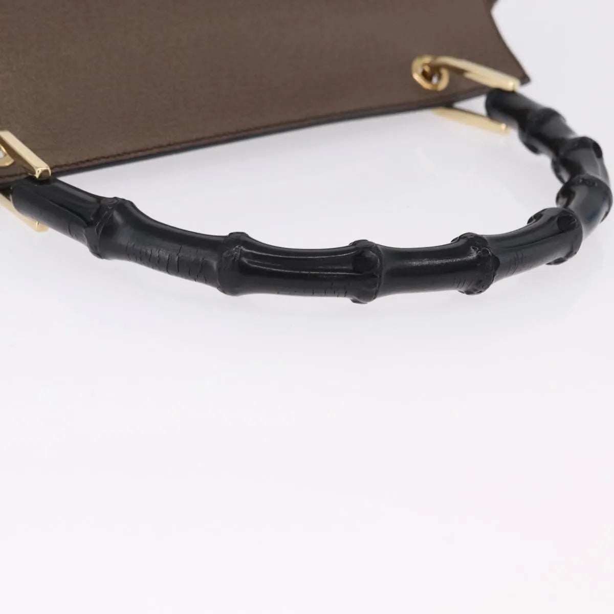 Gucci Vintage Bamboo Handle Leather Brown Leather Handbag (Pre-Owned)