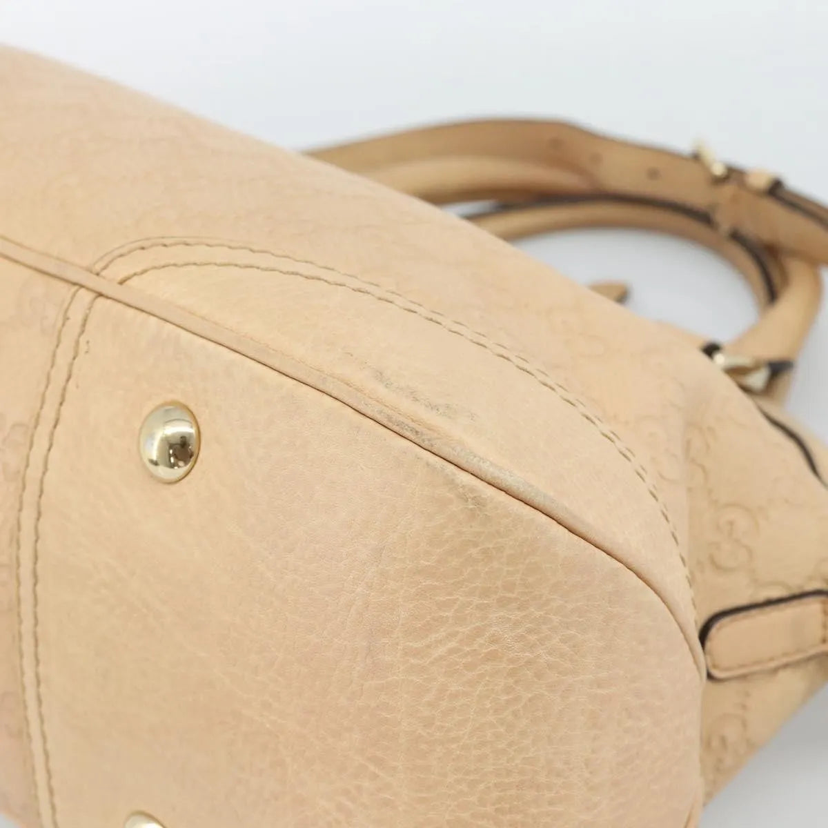Gucci New Pelham Tote Guccissima Leather Beige Leather Handbag (Pre-Owned)