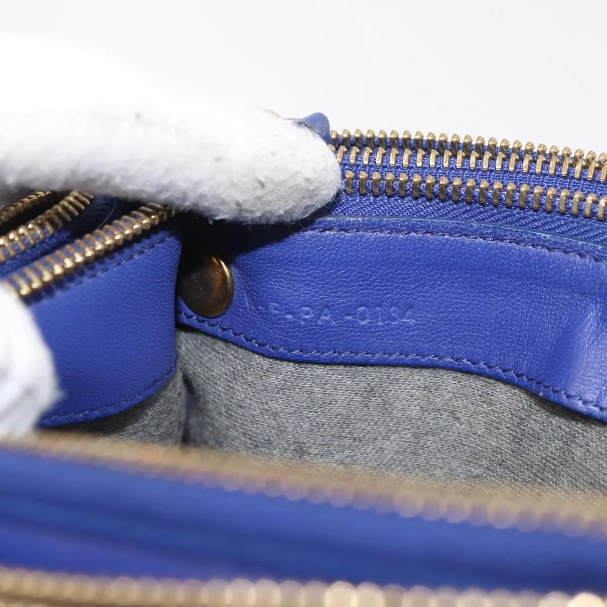 Celine Trio Leather Blue Leather Shoulder Bag Bag (Pre-Owned)